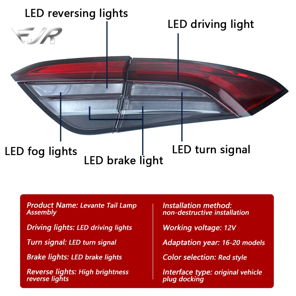 For Maserati Levante 2016-2020 Taillight Assembly Modified LED Light DRL Brake Flowing Turn Rear Lights Car Lamp Accessories