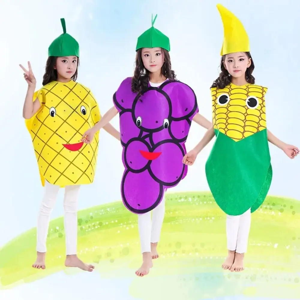 Food Fruit Veggie Costume Performance Stage Pumpkin Cloak Children Cosplay Costume Doll Role-playing Parent-child