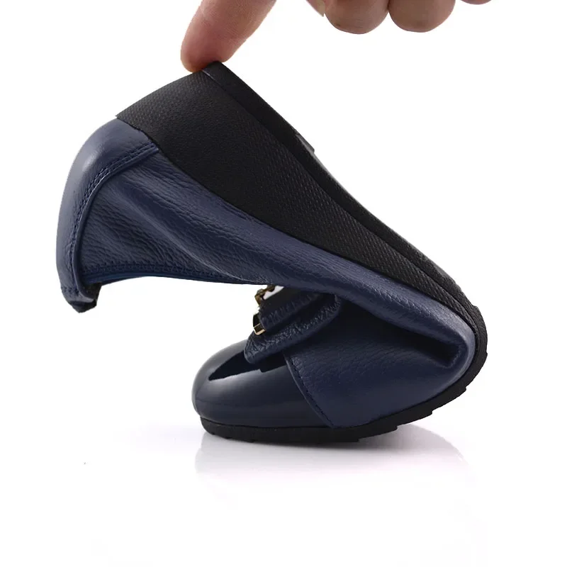 TIMETANG New Fashion High Heels Women Genuine Leather Single Casual Shoes Woman Wedges Comfortable Women Pumps