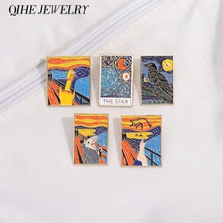 Funny Oil Painting Art Screaming Animals Enamel Pins Cartoon Chicken Mouse Metal Brooches Backpack Lapel Badges Jewelry Gift