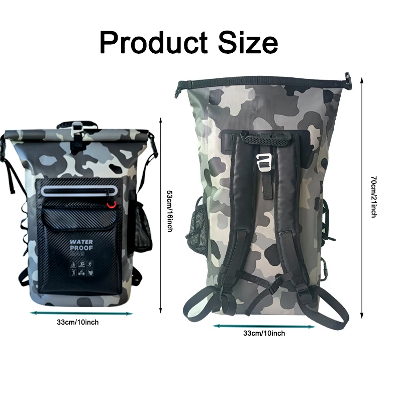 Wholesale 30L High Quality PVC Floating Roll Top Waterproof Dry Bag Rafting Kayaking Backpack Travel Swim Climbing Foldable - view 2