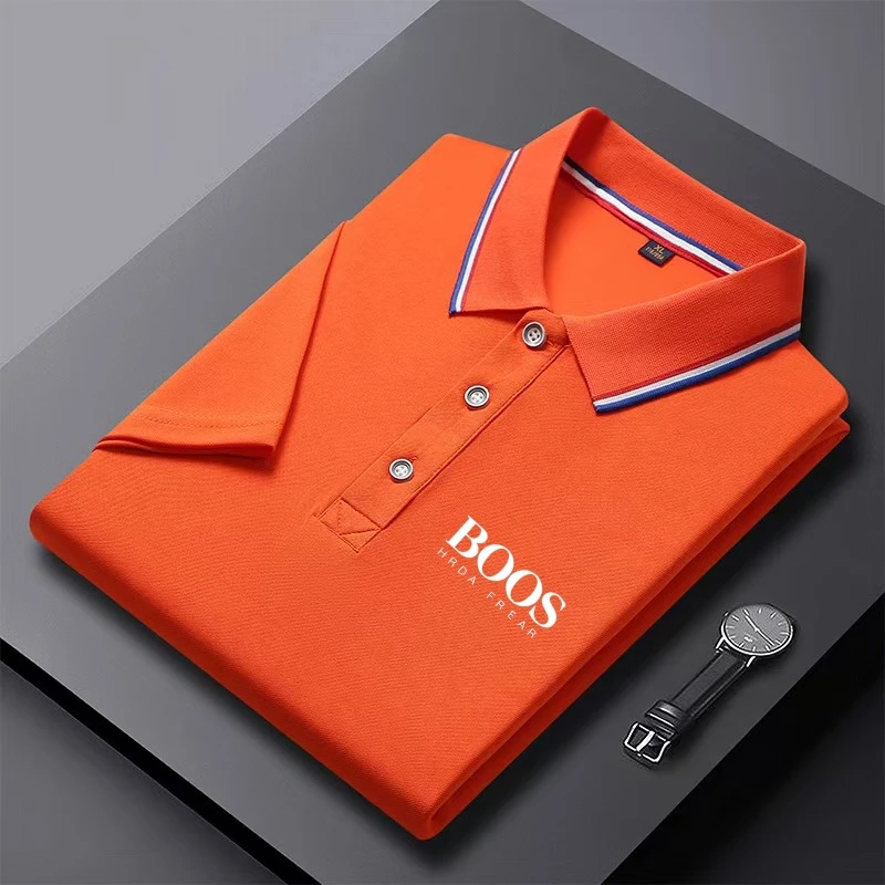 New Men'S Casual Fashion Comfortable Polo Shirt Solid Color Short Sleeve Polo Shirt Casual Fashion Collar Top image 3