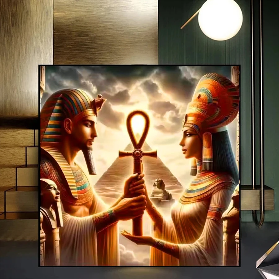 Diamond Mosaic Picture Kit New Retro Egyptian Queen Pharaoh Diamond Painting Cross Stitch Adult Decoration Wall Art