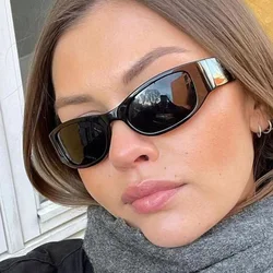 Y2K Wrap Around Sunglasses for Women Men Trendy Black Glasses Retro 90s Shades Women Futuristic Eyeglasses
