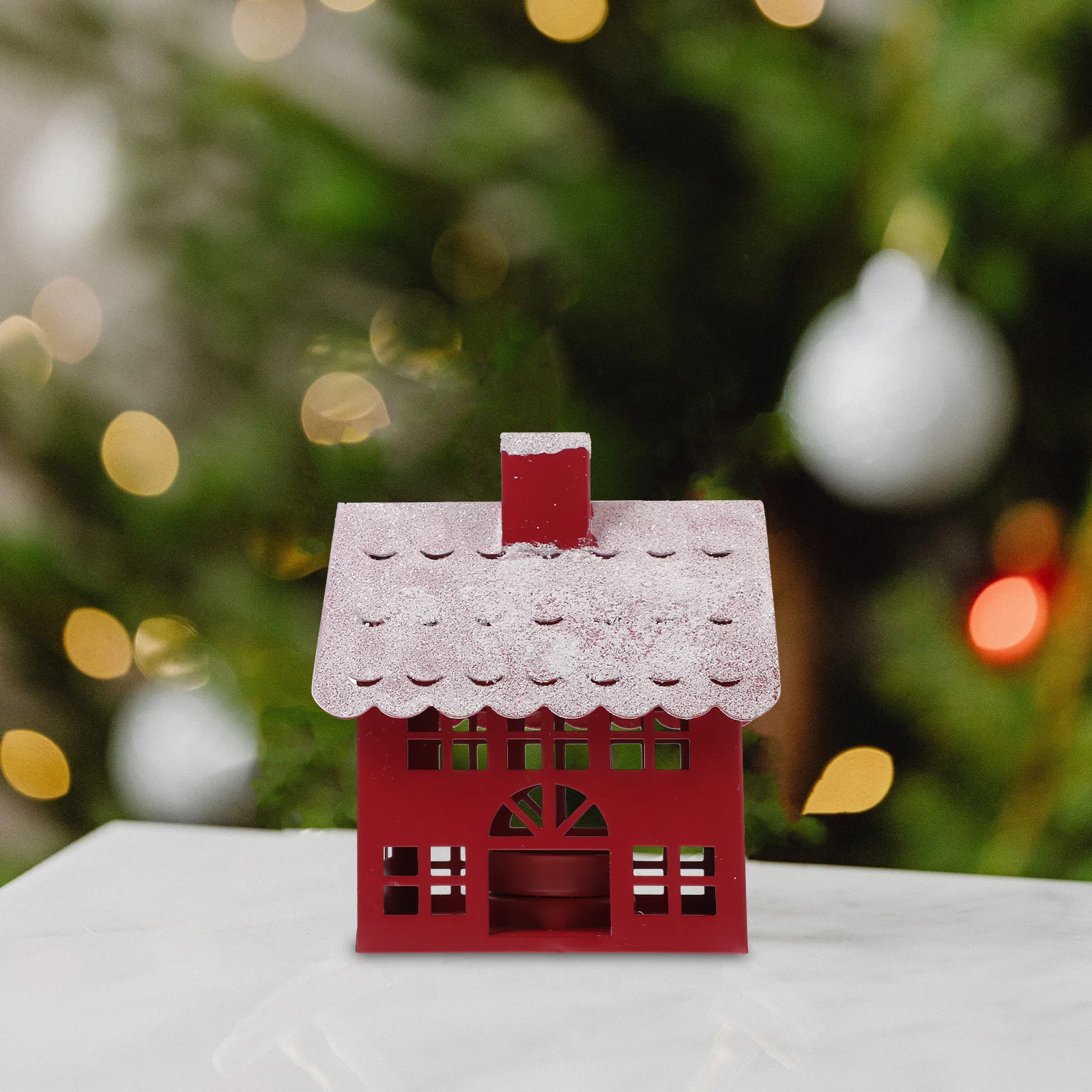 

Handmade Iron Village Holder Ornament Sturdy Metal Craft For Holiday Wedding Party Xmas Decor Desktop Village Miniature