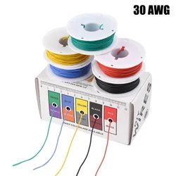 30 AWG Stranded Electrical Wire 30 Gauge Tinned Copper Wires Flexible Silicone Electric Hook Up Wire Kit OD:1.1mm, 5 Colors