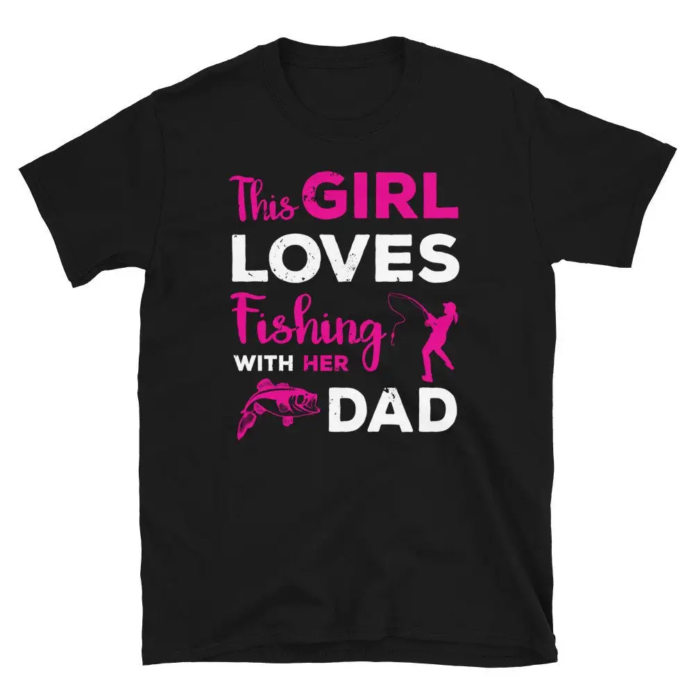 Girls Fishing T Shirt Mom Mother Daughter Partner Cute Girl Fisher Fisherwoman