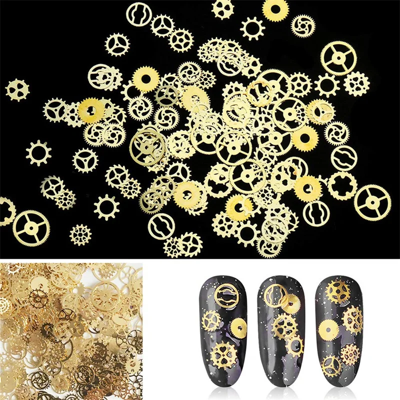 1Box 3D  Metal Steampunk Gears Charms DIY Pendant Clock Watch Wheel Gear Epoxy Resin Accessories For DIY Jewelry Finding Making