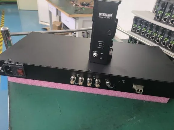 8 PIN and 2.5mm remote 1 channel 12G sdi in , pgm video return lc fiber 10km Fiber Optic Converter transmitter receiver