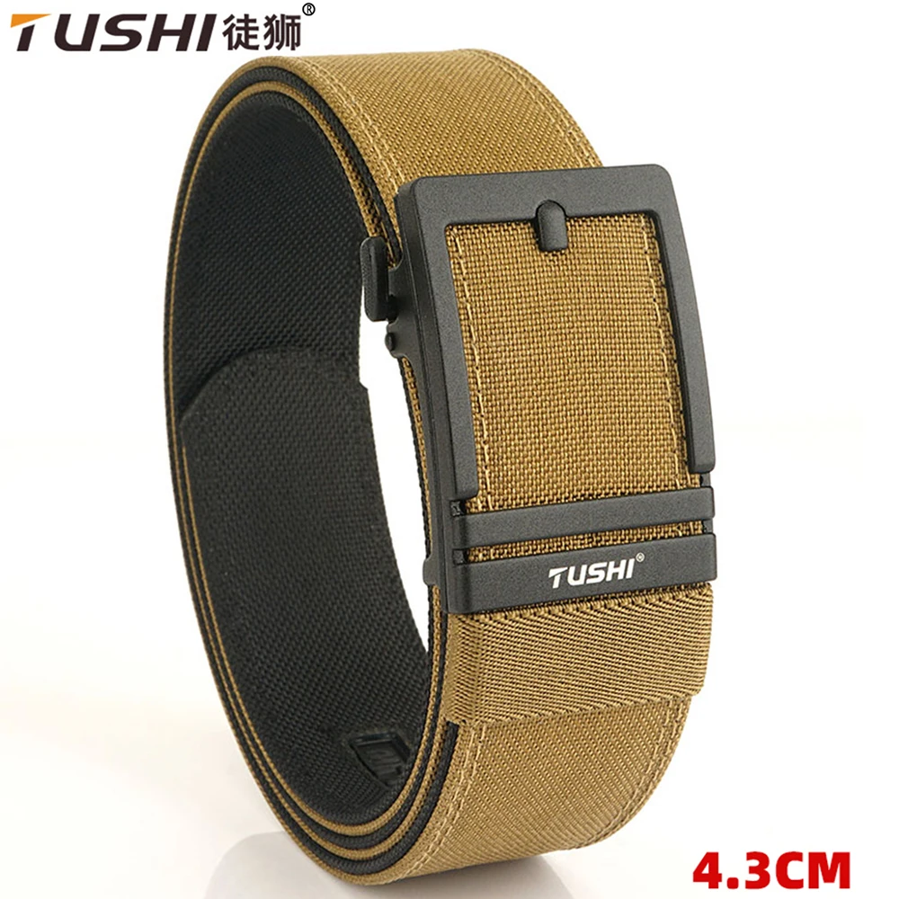 

TUSHI 4.3CM Military Gun Belt Men Sturdy Nylon Metal Automatic Buckle Police Duty Belt Tactical Outdoor Girdle IPSC Accessories