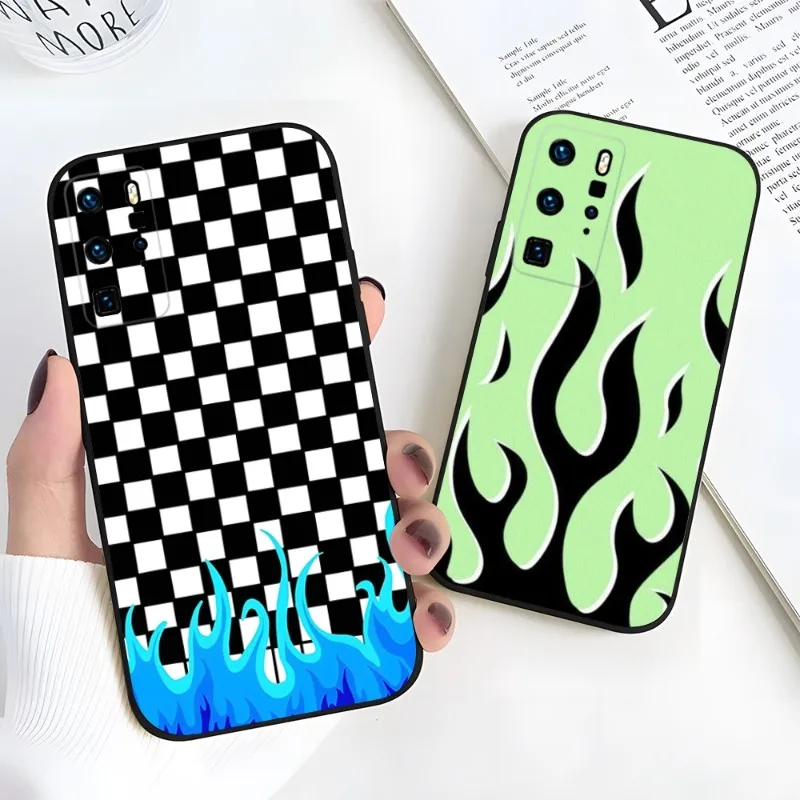 Colorful Flame Fire Phone Case For OPPO A16 A54 A55 A57 K9 K9S A74 A93 A94 A92 FindX3Neo X3Pro X5Pro 7 RENO6 ProPlus Black Cover