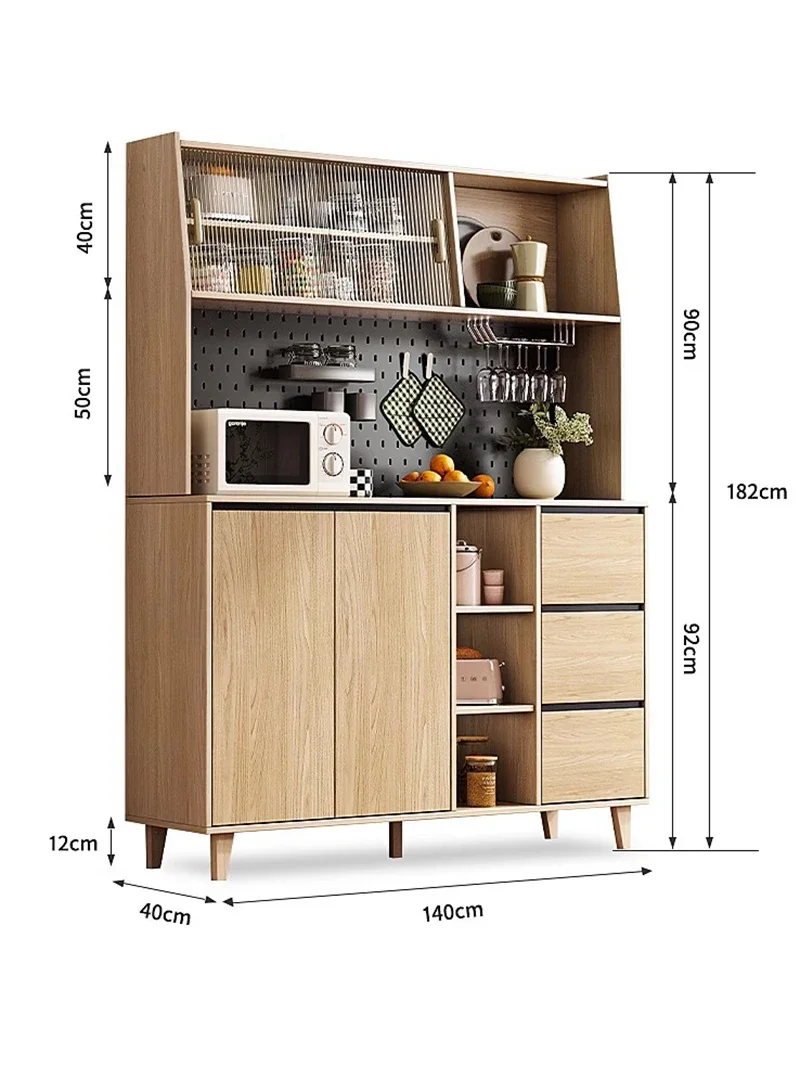 Solid Wood Construction Display Wine Cabinet Case Sideboard Dining Room Wine Cabinet Lemari Sudut Armario Para Vinos Furniture