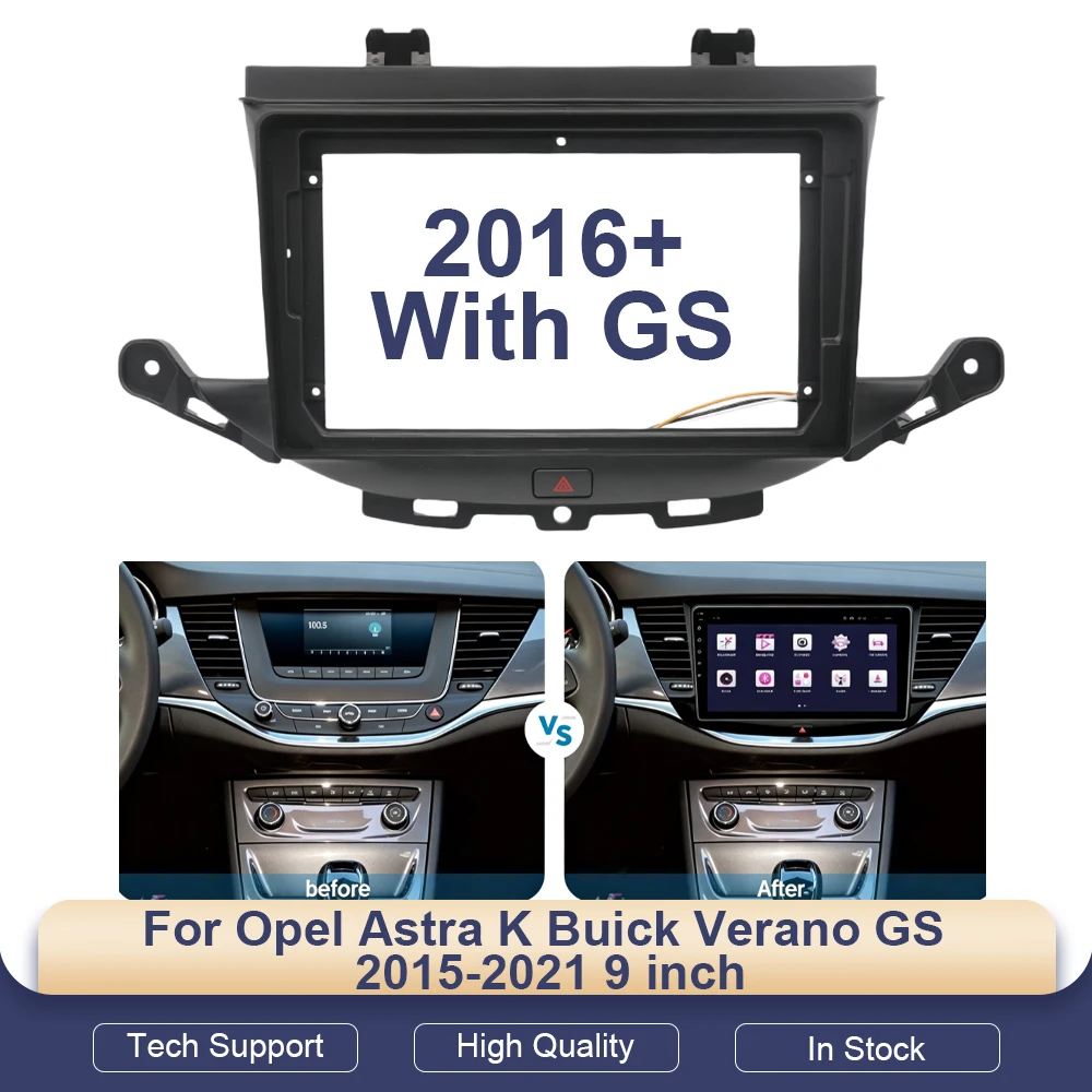 

Car Radio Fascias Frame For Opel Astra K Buick Verano GS 2015-2021 9 inch Stereo Panel Wiring Harness Power Cable Adapter