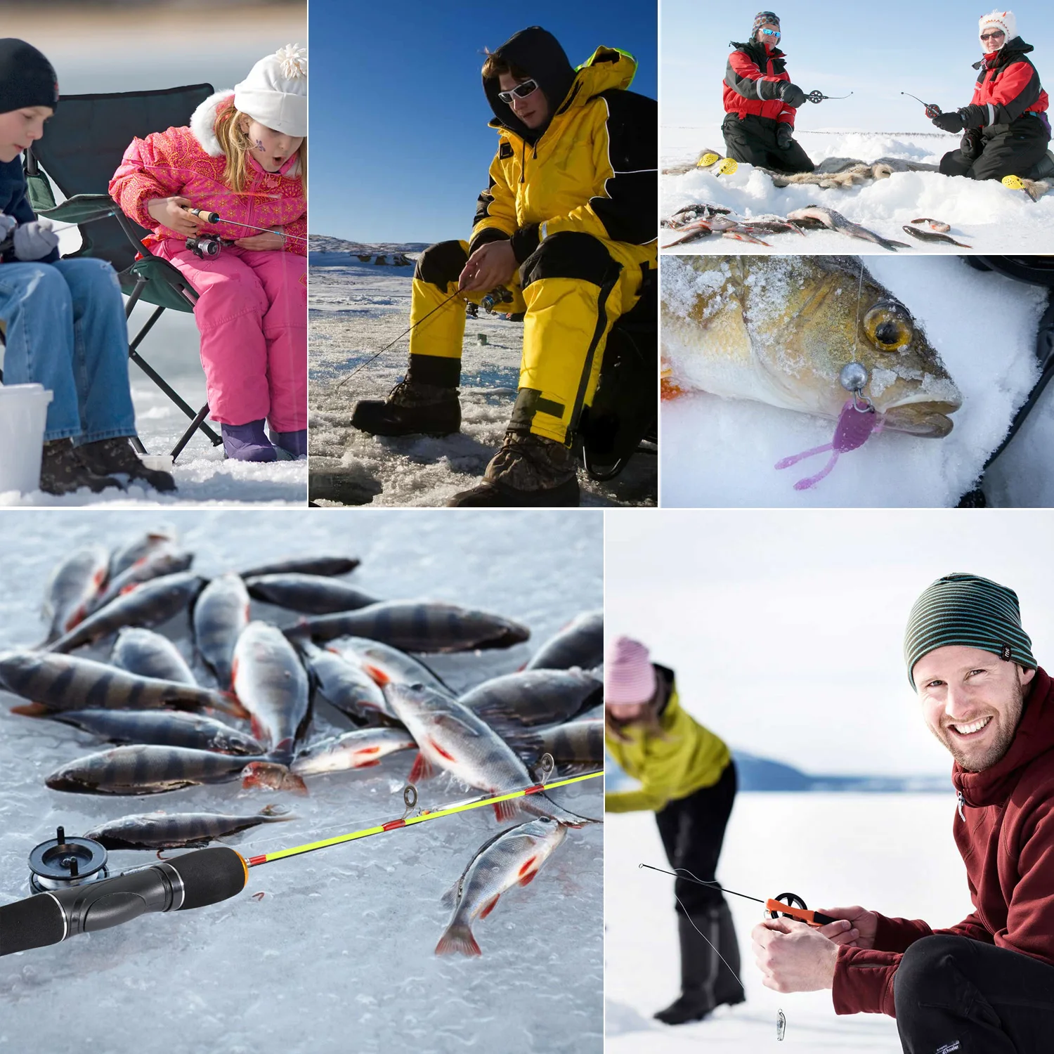 Sougayilang Ultralight Winter Ice Fishing Rod Portable Winter Ice Fishing Rod Spinning Casting Ice Winter Fishing Pole Tackle