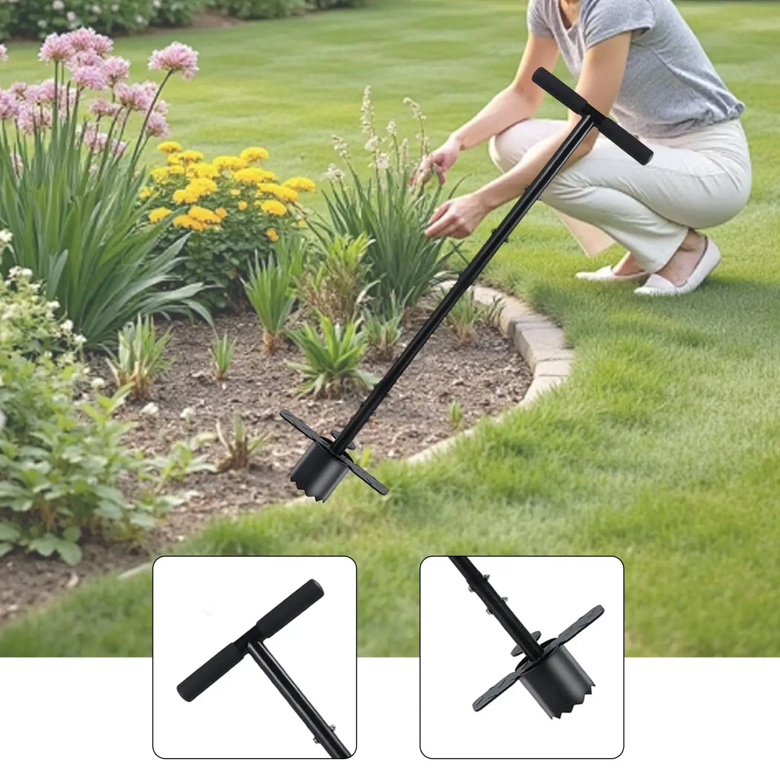 

Металлический инструмент для посадки растений и выкапывания лунок, садовый инструмент для прополки, выкапывания ям и восстановления газона