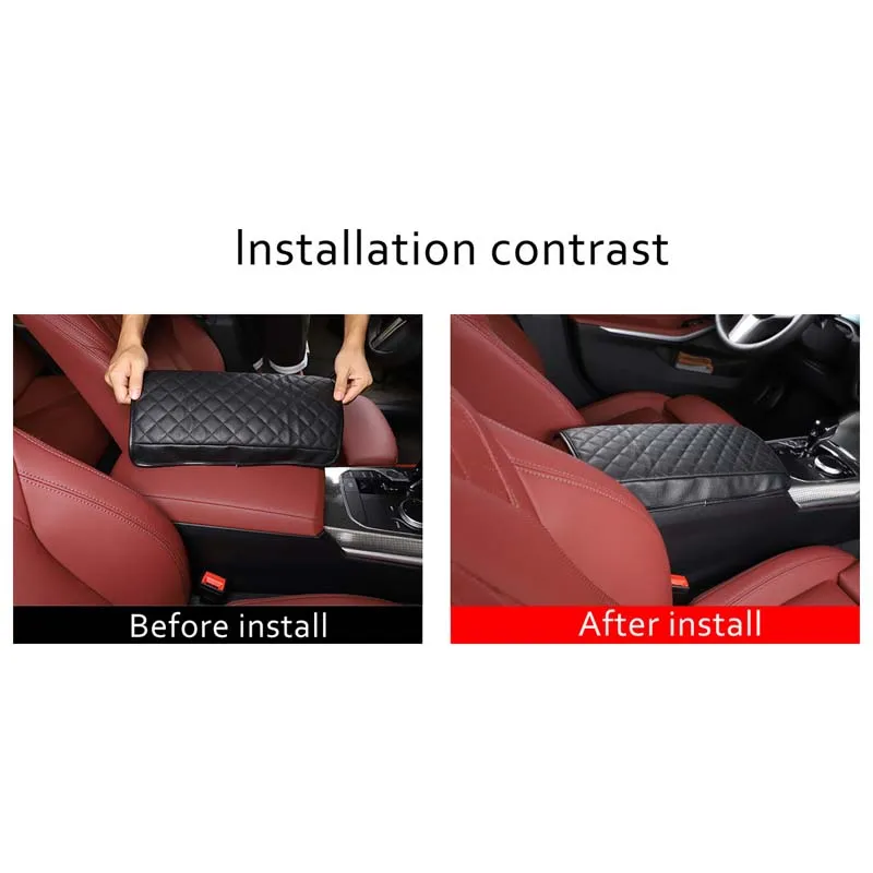 1Pc Lattice Leather Center Console Armrest Cover Interior Protector For BMW 3 Series 2020-2022