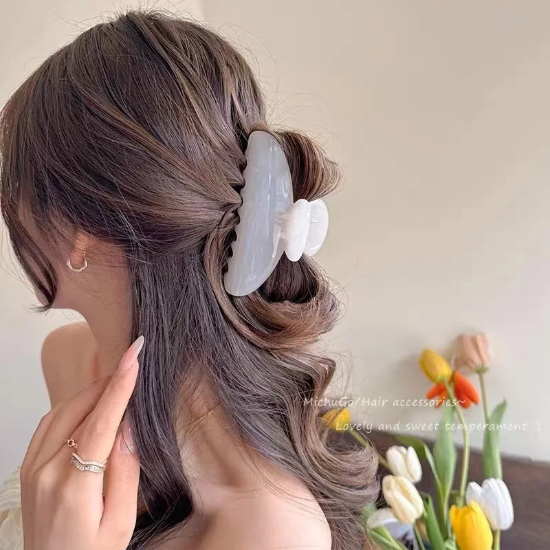 1 Stuk Grote Maat Roze Haarklauw Elegante Vrouwen Haarklauw Clips Koreaanse Haarspelden Hoofddeksels Mode Haaraccessoires Voor Meisje