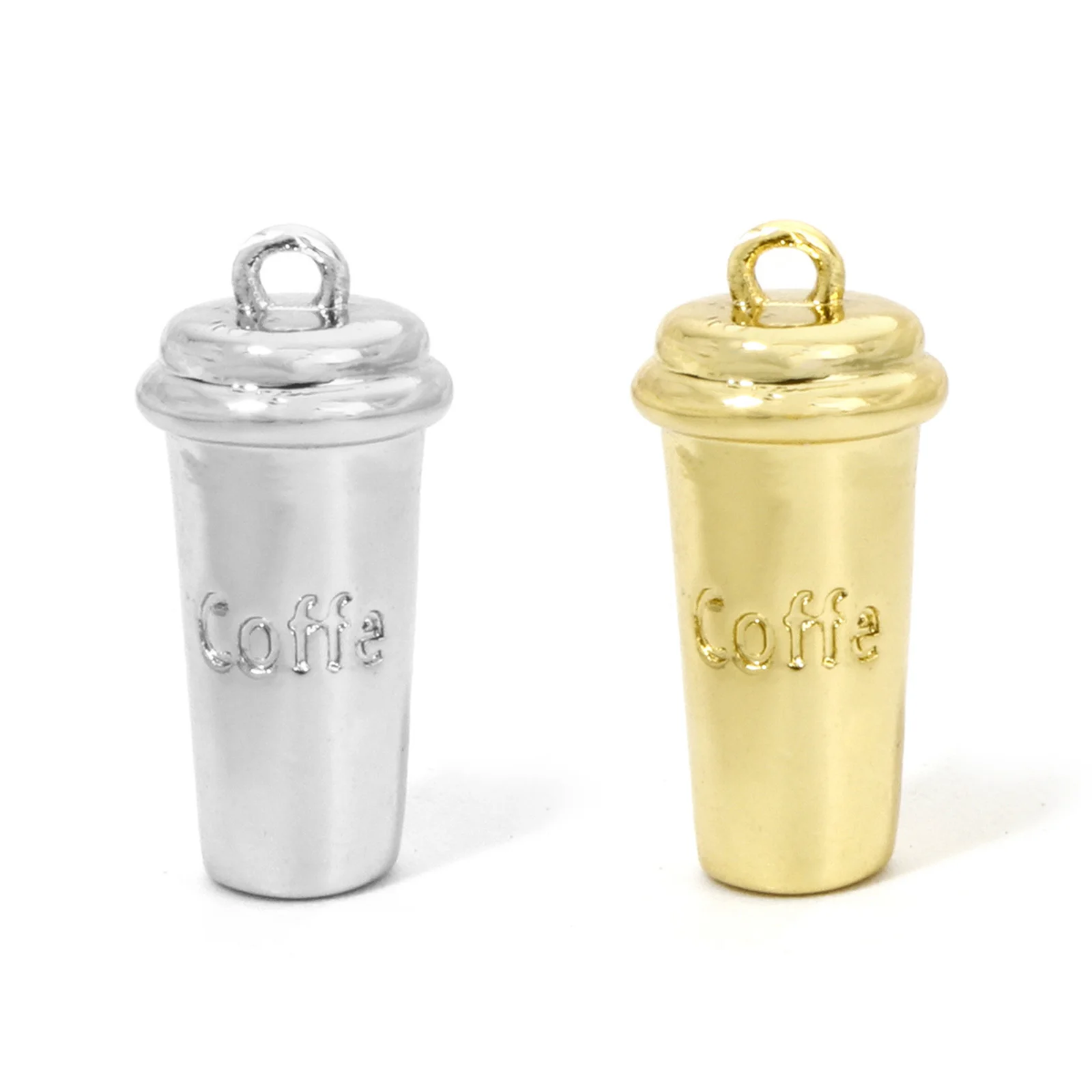 

1pc New Brass Charms Multicolor Cup Coffee Message " COFFEE " 3D Pendant DIY Necklace Earrings For Women Jewelry 16.5mm x 8mm