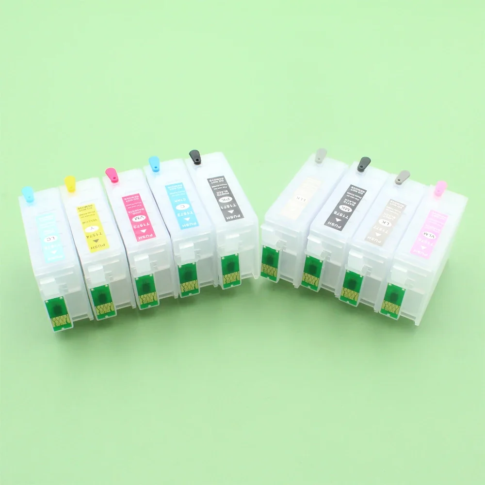 9 Colors/Set T1571 T1571-T1579 Refillable Ink Cartridge With ARC Chip For Epson Stylus Photo R3000 (PBK C M Y LC LM LK LLK MBK)