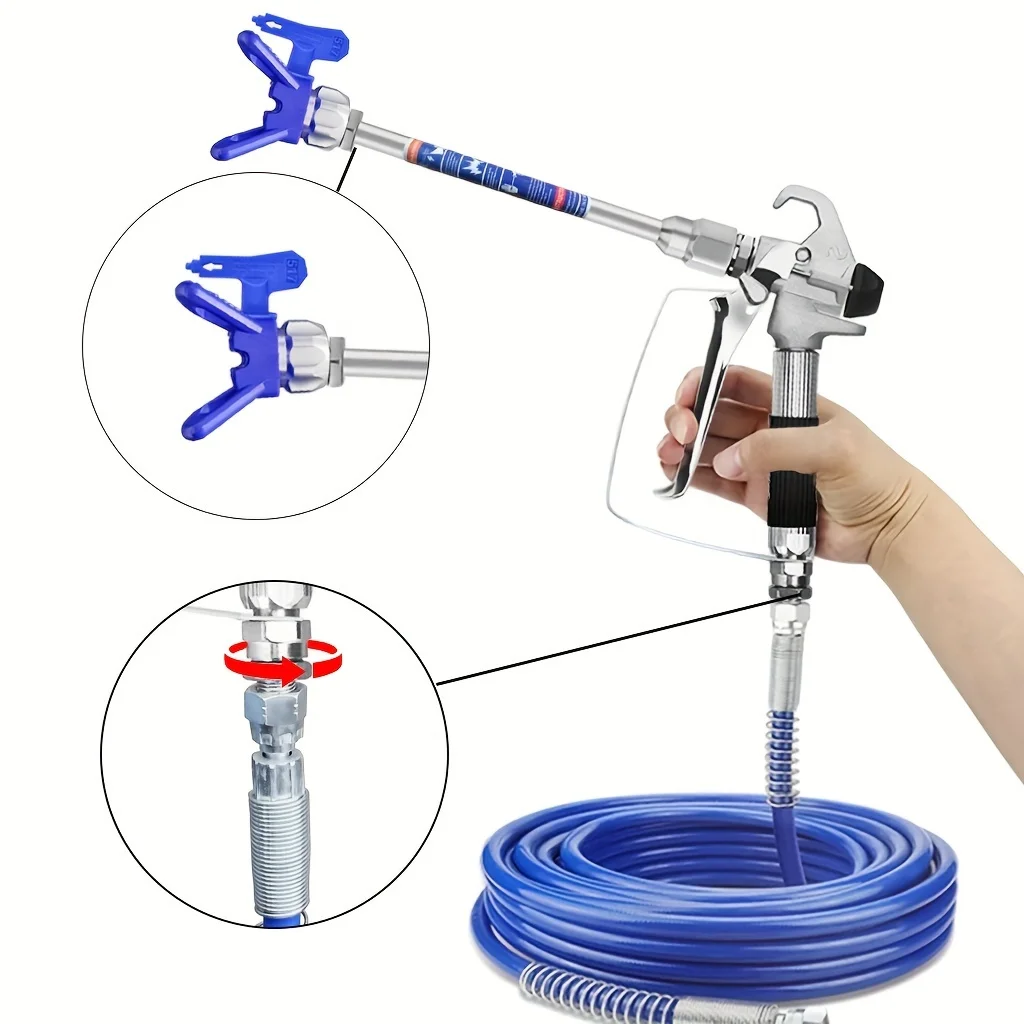 1 Set 3600PSI High-Pressure Airless Paint Spray Gun Kit for Precision Car & Wall Painting.