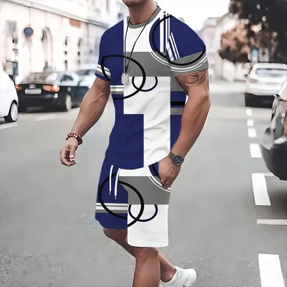 Newest summer Men Clothing 3D Print K Men T-Shirts Shorts Sets Men\'s Fashion Tracksuits Oversized Short Sleeve T Shirt Pants Set