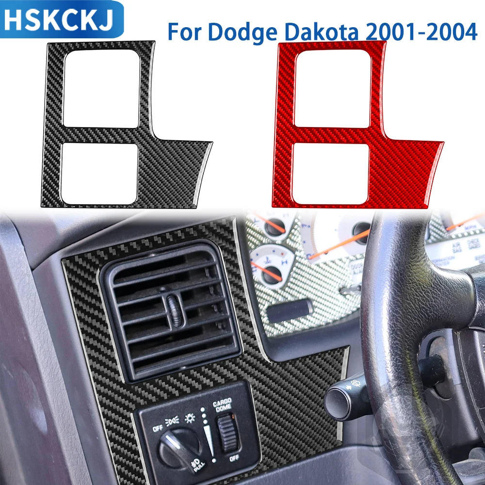 

For Dodge Dakota 2001-2004 Carbon Fiber Accessories Car Interior Steering Wheel Side Vents Panel Trim Sticker