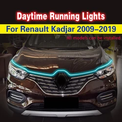 Universal Car LED Fog Light Daytime Running Light DRL 12v For Renault Kadjar 2009-2019 Waterproof Flexible Decorative Lamp Strip