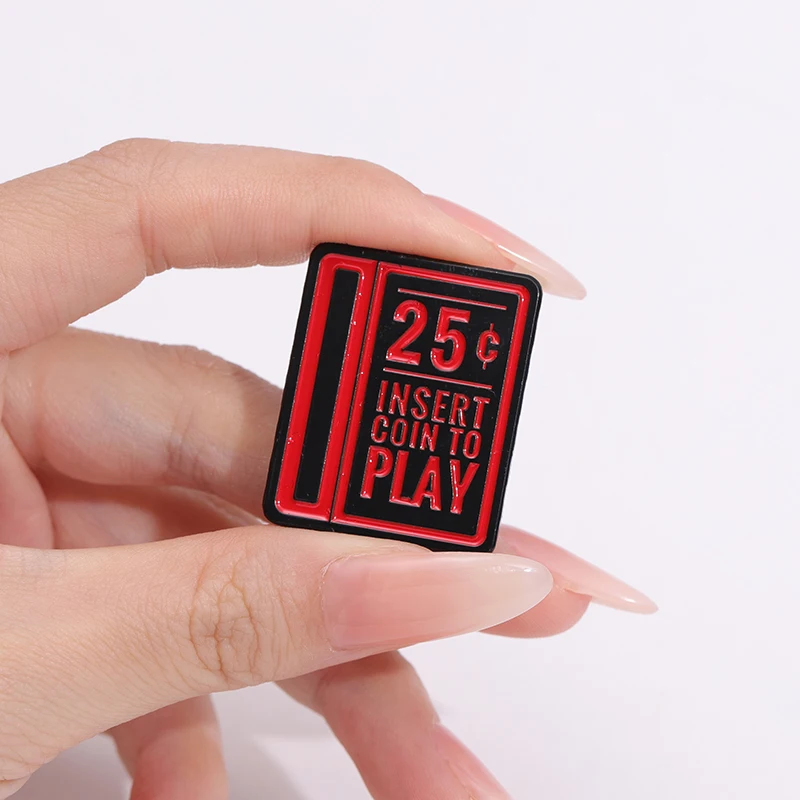 Insert Coin To Play Enamel Pins Video Game Brooch Collar Shirt Lapel Badges Jewely Gift for Friends Kids