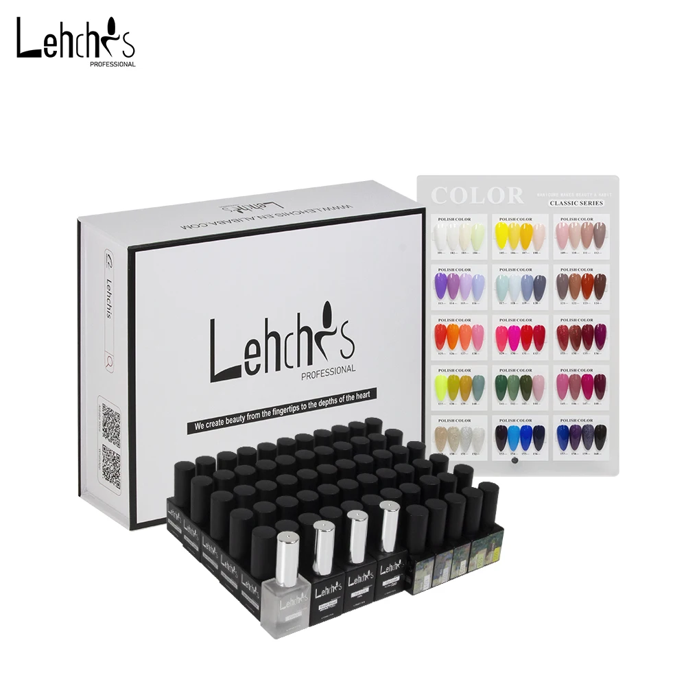 

Lehchis Hot Sell Designer Multiple Color Combinations Nail Charms 60 Colored Gels Kit Nail 10ml Art UV Gel Polish Set