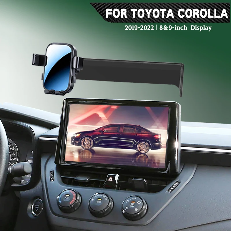 Car phone mount for LHD Toyota Corolla E210 (2019–2027); designed specifically for 8/9/12.9-inch center console screens.