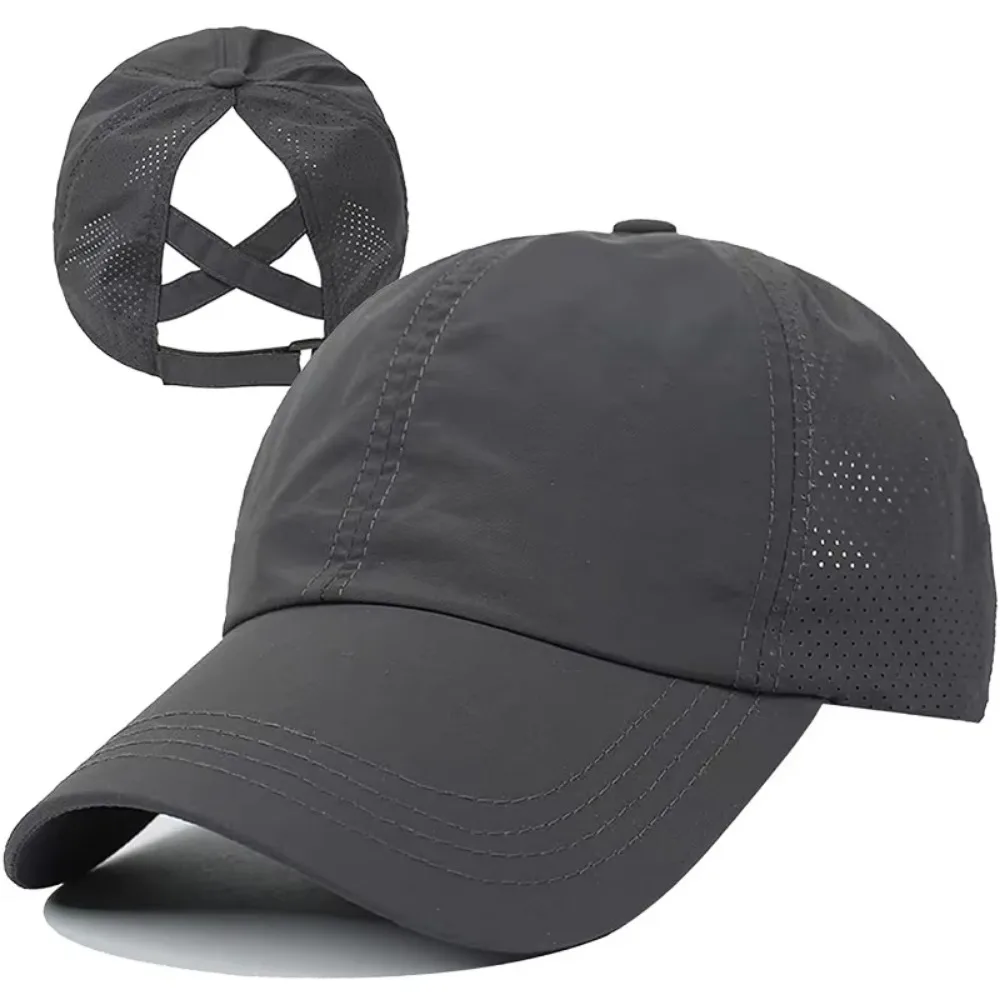 Fashion Lady Messy Bun Snapback Hat Trucker Hats Adjustable Outdoor Sports Women Ponytail Baseball Caps