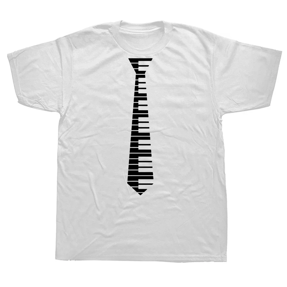 Fun Piano Key Pattern T-shirt, Piano Keyboard Music Player, Summer Print Casual Wear, Birthday Gift T-shirt, Women's Clothing