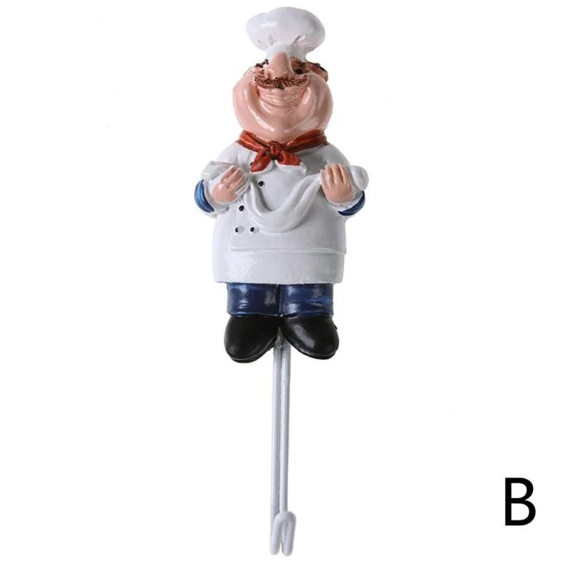 1Pc Kitchen Creative Chef Cartoon Storage Rack Hooks Wall Hanger Kitchen Hooks for Utensils Wall Hooks Kitchen Accessories