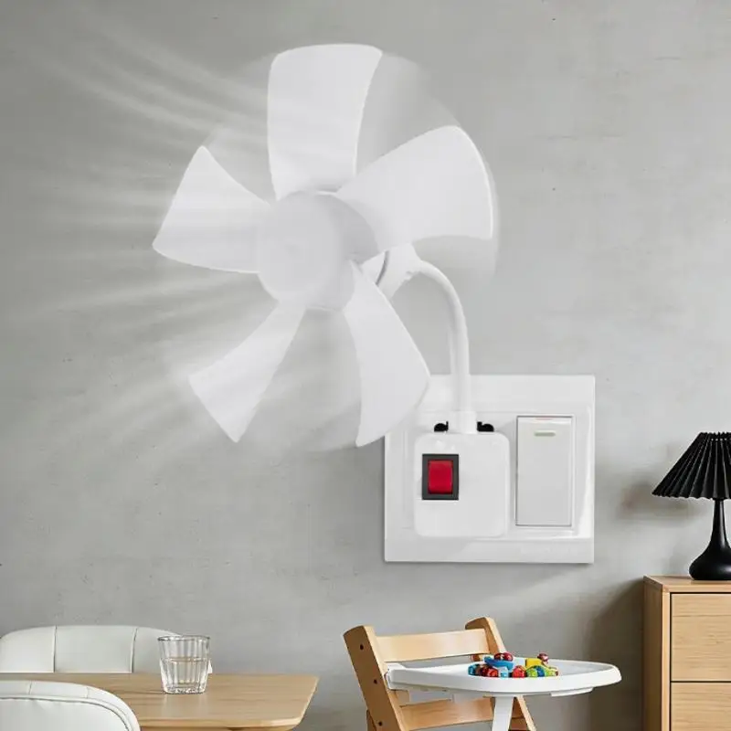 5 Blades Portable Plug In Mini Table Fan Quiet Desktop Electric Air Cooler Bedroom Kitchen Dorm Study Living Room Cooling Tool