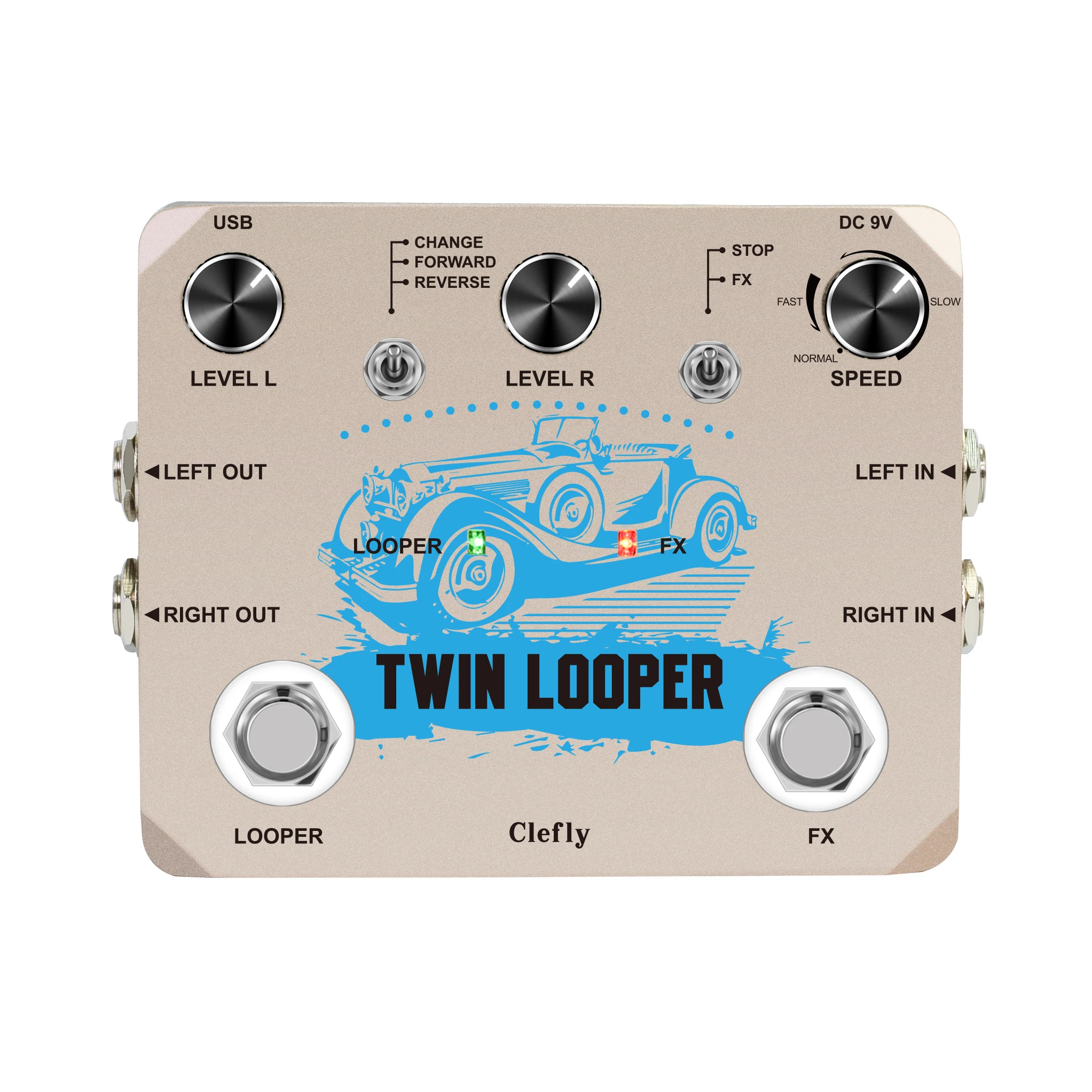 

Clefly Twin Looper педаль эффектов для электрогитары Loop Station 11 типов воспроизведения с 10 минут записи времени True Bypass