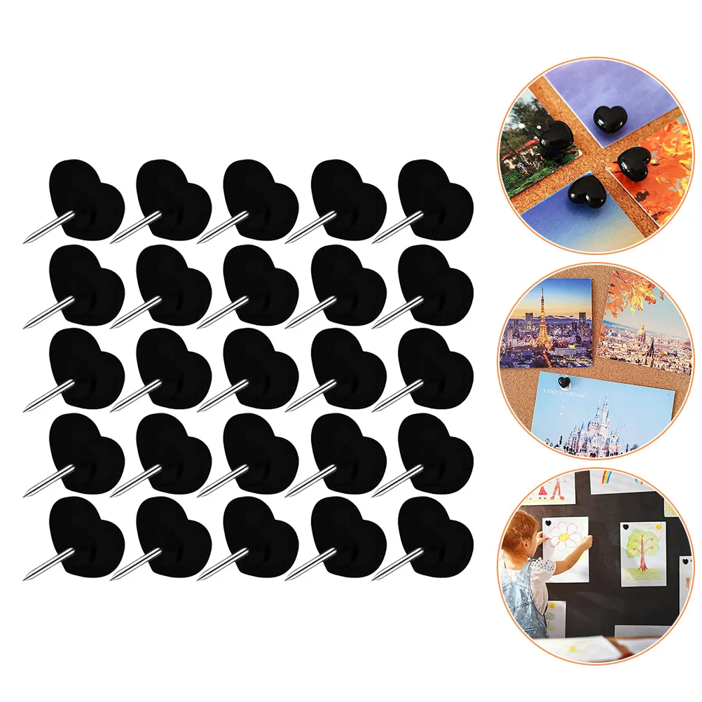 

Heart Shaped Push Pins Thumbtacks for Wall Board Map Tacks ABS Simple Design Suitable Craft Geography