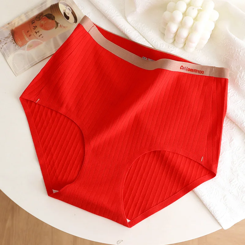 

Panties women's pure cotton crotch seamless high waist girl panties students sports wind breathable triangle shorts head