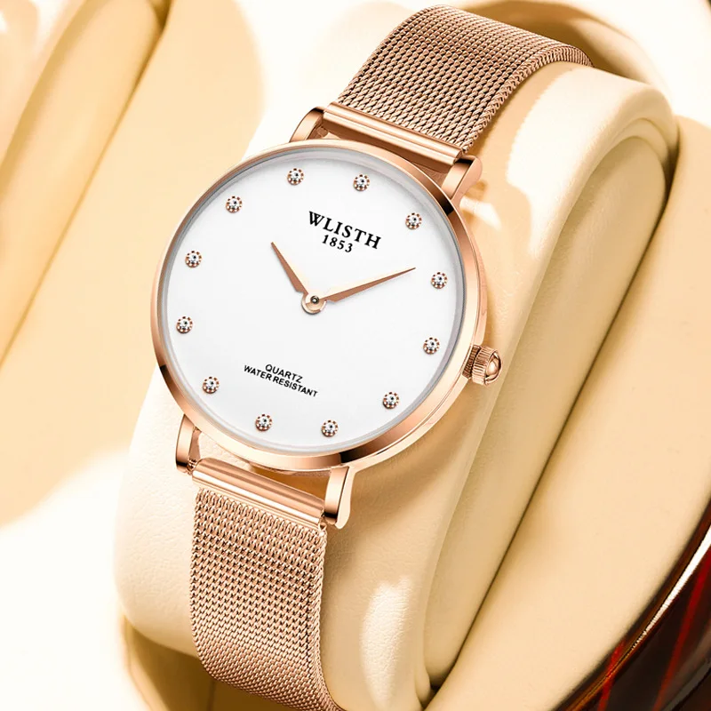 ساعة نسائية ذات علامة تجارية فاخرة، ساعة يد كوارتز عصرية للسيدات، طراز كاجوال أنيق، موديل رائج البيع #1