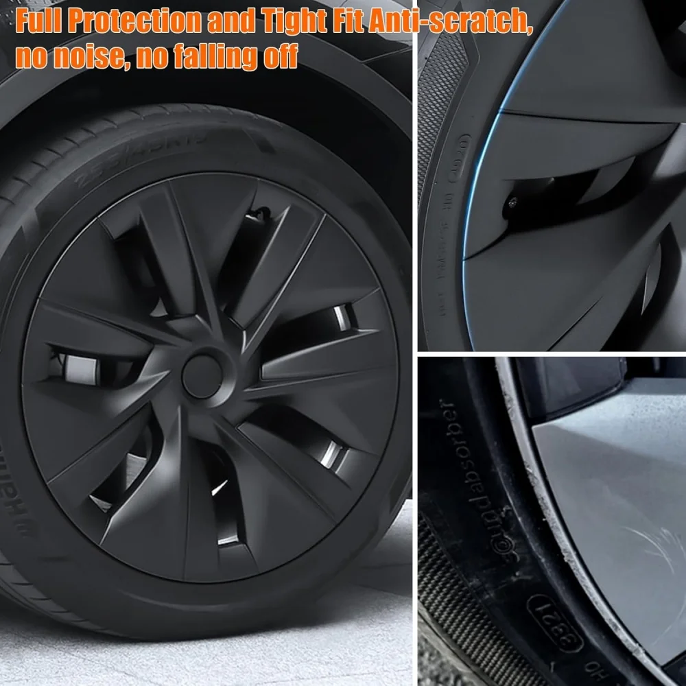 For Tesla Model Y 2020-2024 Hubcaps,19 Inch Wheel Covers Replacement Support Range Improvement Rims Protector 4PCS