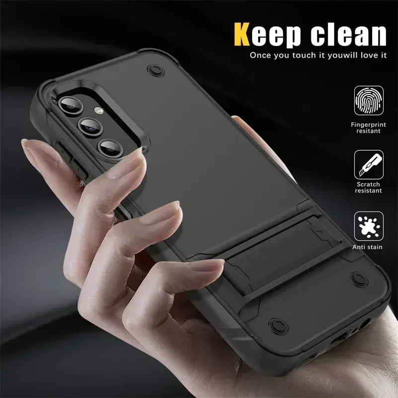 مناسبة لهاتف Galaxy S24 S23 Ultra S22 S21 Plus S20 FE A53 A52 A73 A14 A54 5G حافظة هاتف مدرعة ثابتة ممتصة للصدمات #4