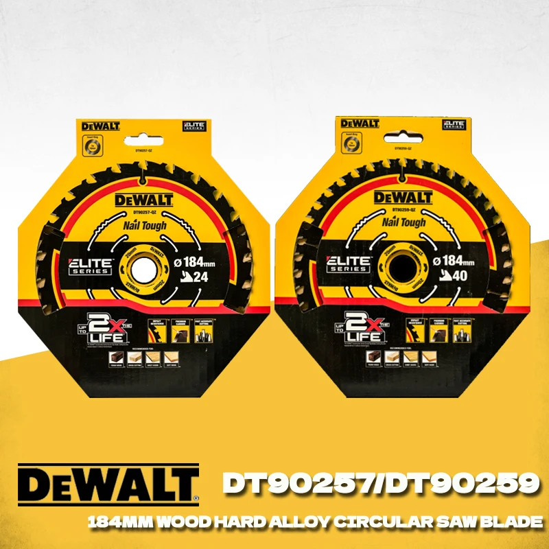 

DEWALT DT90257 DT90259 Circular Saw Blade 184mm 24T Extreme 2X Life Carbide Tipped Saw Blade for Wood Cutting