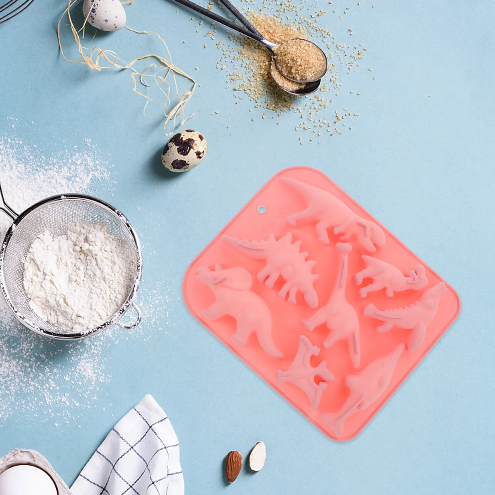 

2Pcs Dinosaur Silicone Molds Cute Dinosaur Cake Mold for Chocolate Ice Cubes DIY Baking Dessert Making Kids Birthday Party