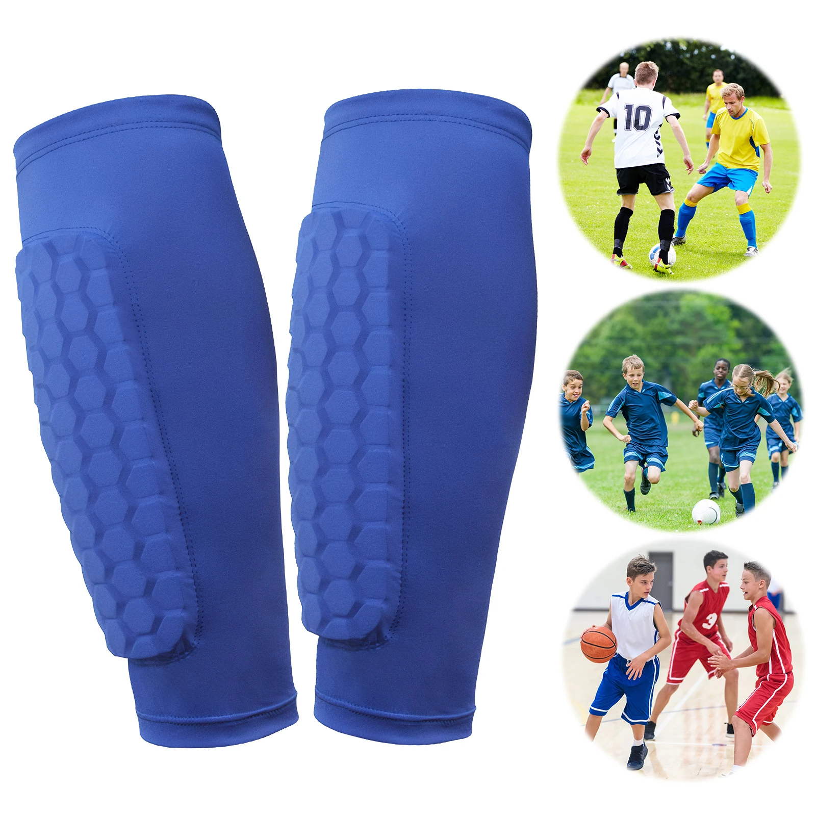 

Shin Defender with Honeycomb Pads Football Shin Pads Ergonomic Lightweight Calf Protective Gear for Kids Youth Adults