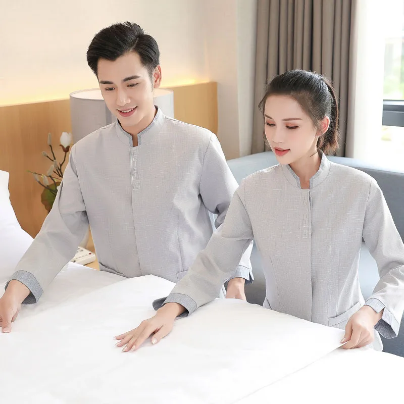 Hotel Cleaning Work Clothes Women's Long-Sleeved Hotel Room Nanny Housekeeping Aunt Property Service Autumn and Winter Suit Cust