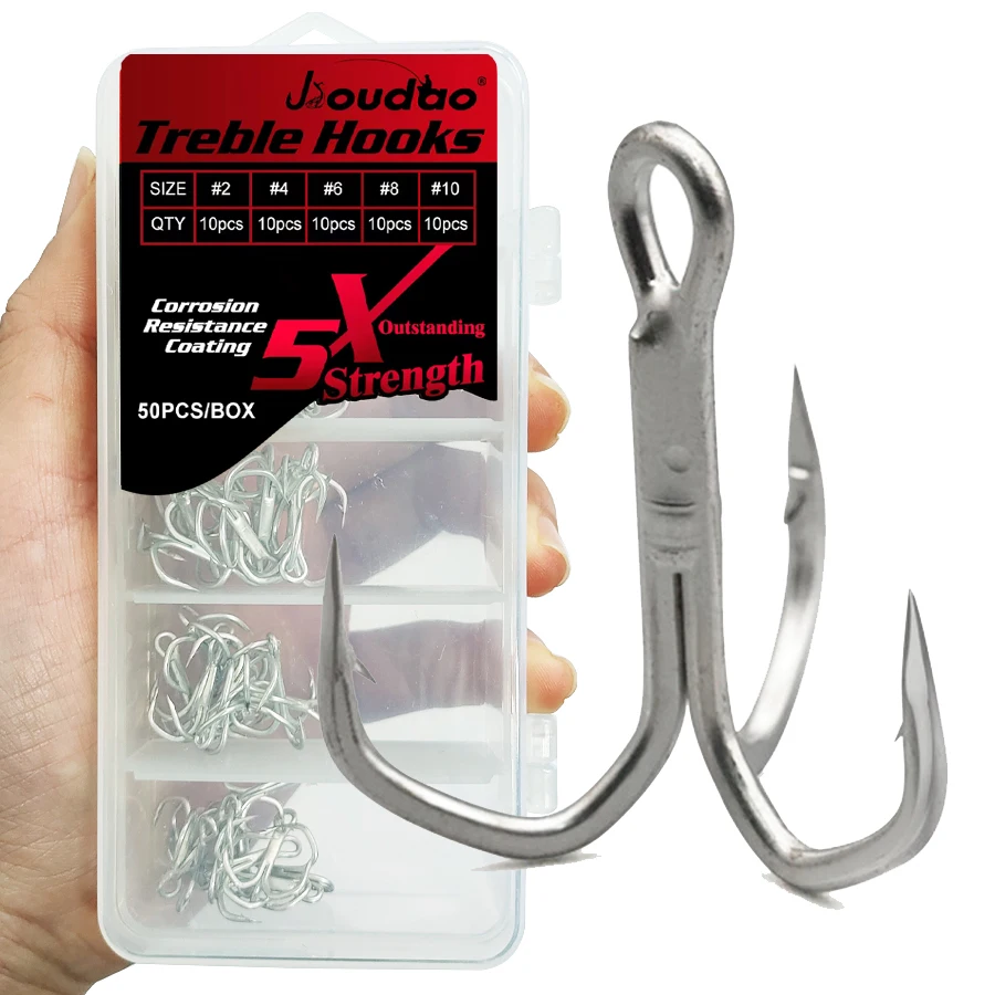 50Pcs Treble Fishin… - image