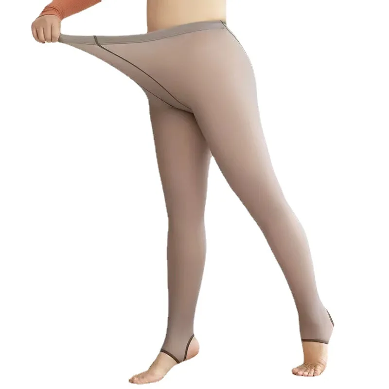 DOIAEKV Ladies Winter Thermal Leggings Women Warm Fleece Tights Sexy High Waist Skin Effect Pantyhose Elastic Thermo Stockings