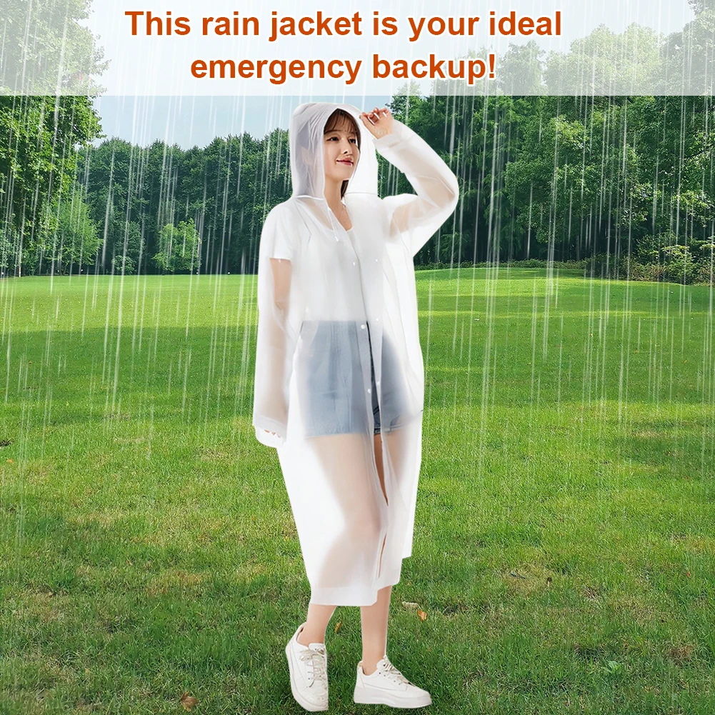 10Pcs Rain Ponchos with Drawstring Hood Emergency Raincoat Waterproof Outdoor Rain Wear Portable Rain Coat for Adults