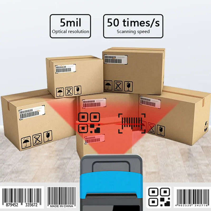 5.5 Inch Touch Screen Android 12 Handheld Thermal Barcode Scanner 4GB+64GB NFC RFID UHF Reader Parking Ticket PDAS