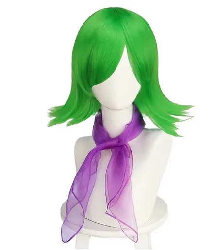 Anime Binnenstebuiten Vreugde Blauwe Pruik Eelt Cosplay Korte Groene Pruiken voor Vrouwen Synthetisch Haar Gestyled voor Halloween Carnaval Party Pruiken