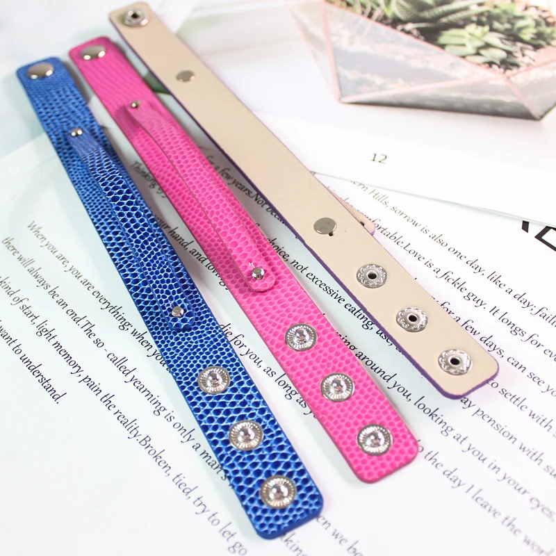 10PC/lot 18mm wide / 21cm length PU Leather Wristband Bracelet With 8MM Slide Bar Fit For 8mm slide letter charms